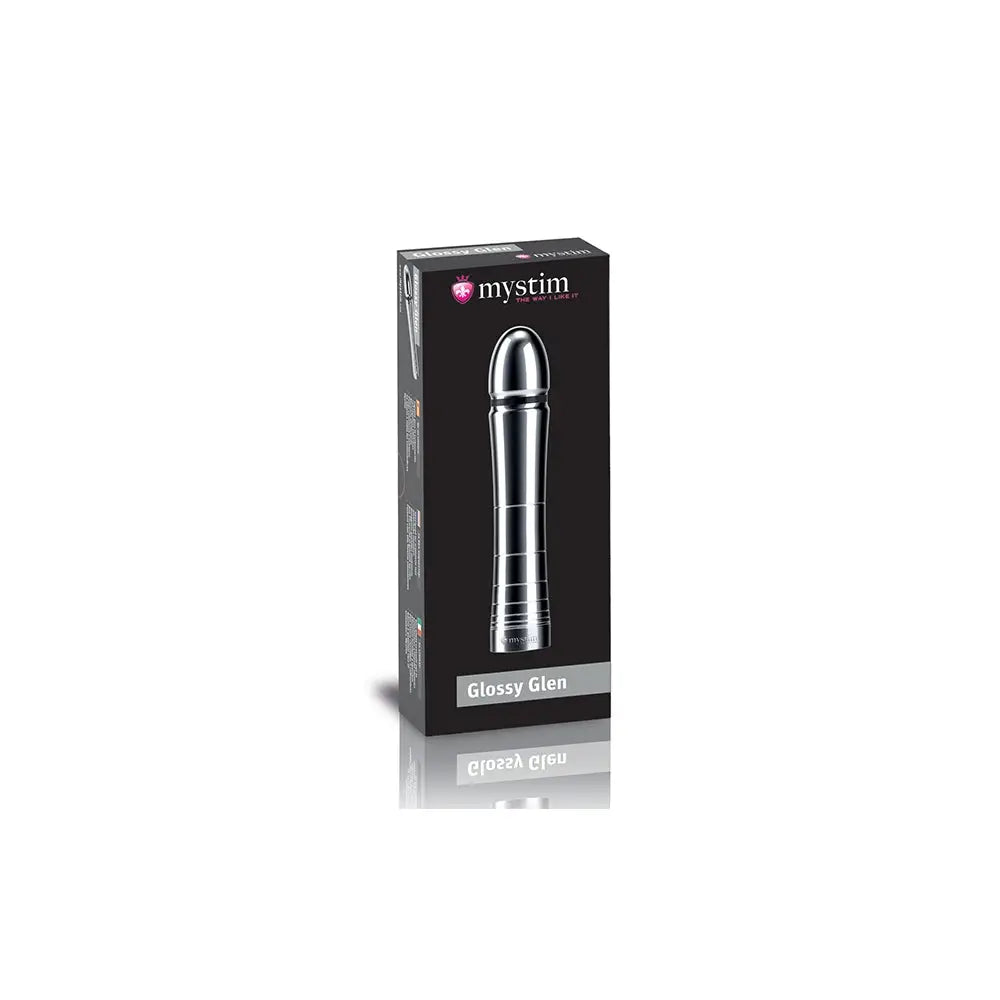Mystim Glossy Glen eStim Aluminum Dildo Silver