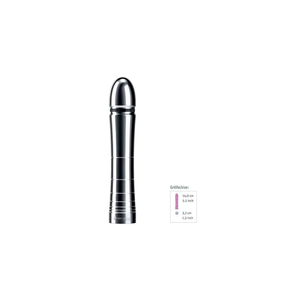 Mystim Glossy Glen eStim Aluminum Dildo Silver