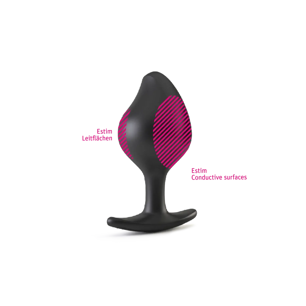 Mystim Rocking Vibes E-Stim Vibrating Remote Butt Plug Black