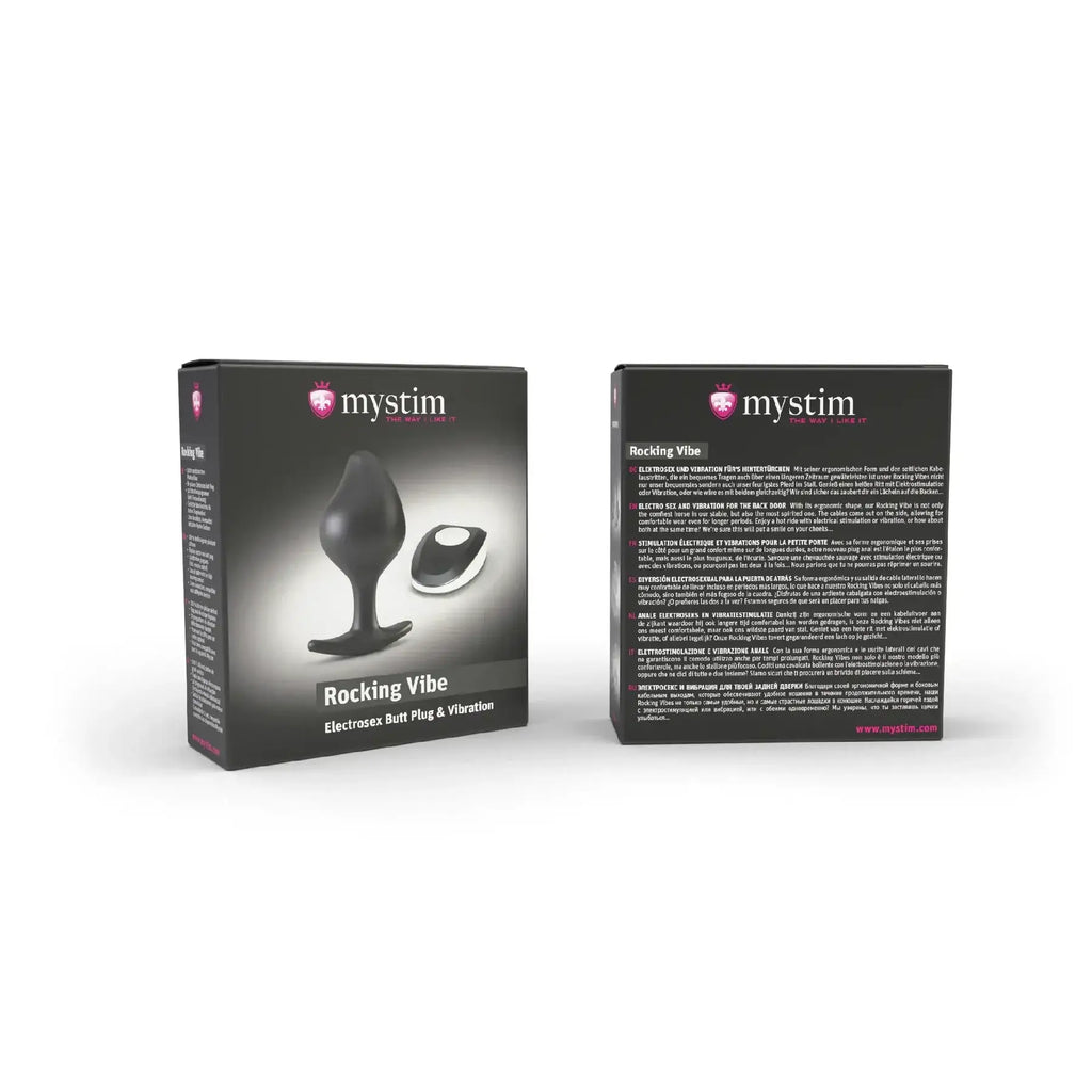 Mystim Rocking Vibes E-Stim Vibrating Remote Butt Plug Black