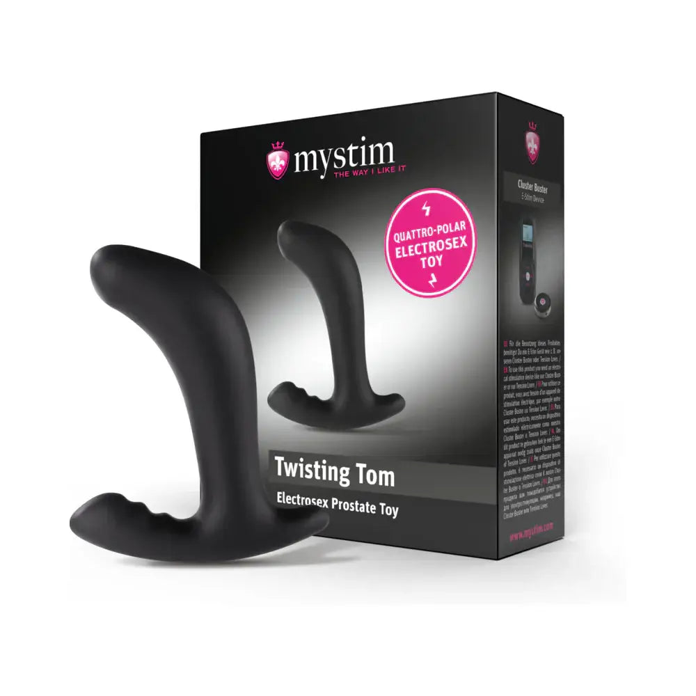 Mystim Twisting Tom Prostate Stimulator with E - Stim - Black - Electrostim