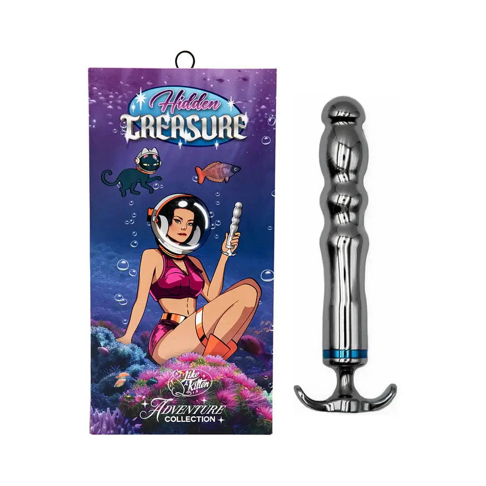 Silver Hidden Treasure Ribbed Metal Vibrator