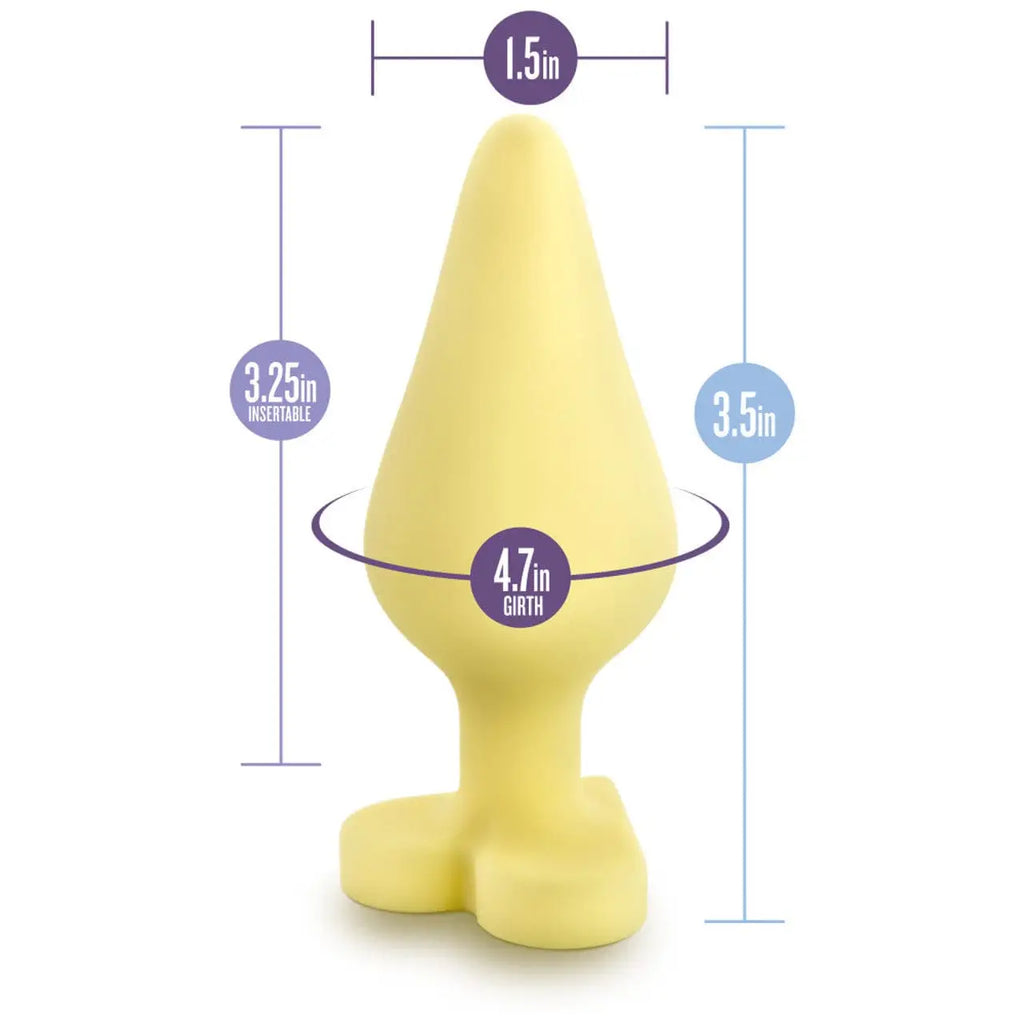 Naughtier Candy Heart Plugs by Blush Novelties - rolikBlush Novelties® Naughtier Candy Heart Plug Spank Me 3.5 Inch Yellow - Rolik®