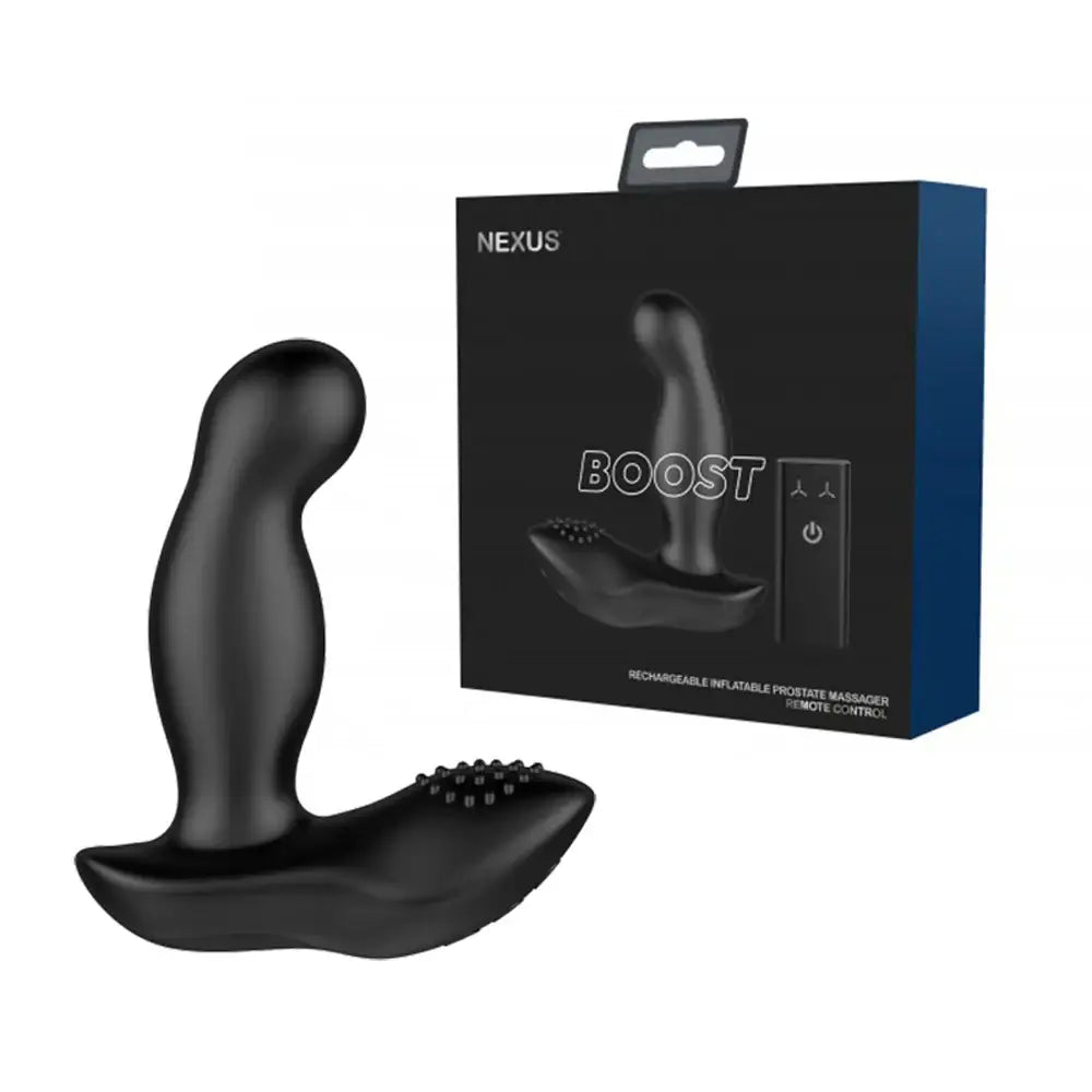 Nexus® Boost Prostate Massager with Inflatable Tip - Black - Anal Probe