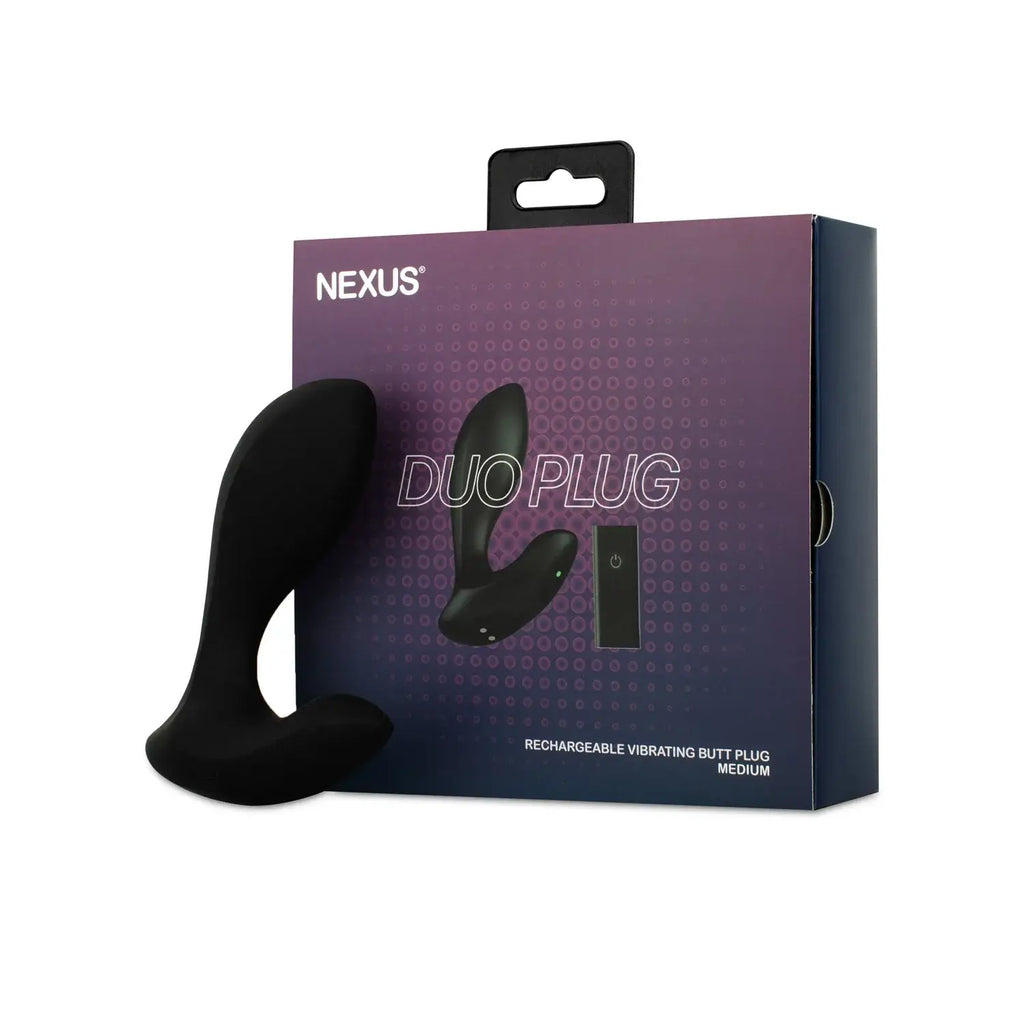 Black / Medium Duo Vibrating Butt Plug