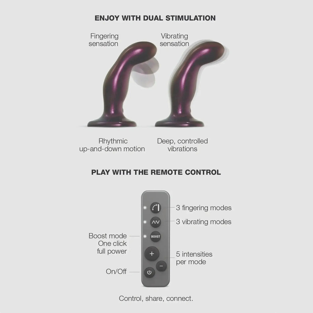 Nexus® Strap On Me Remote-Controlled Fingering & Vibrating Dildo Purple
