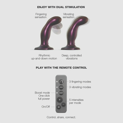 Nexus® Strap On Me Remote-Controlled Fingering & Vibrating Dildo Purple