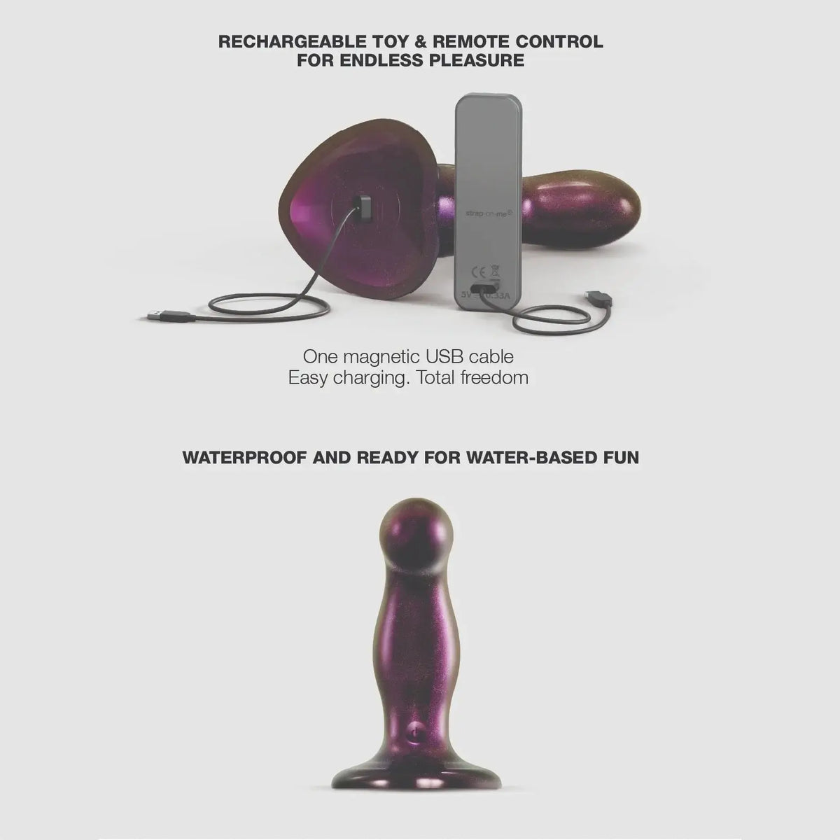 Nexus® Strap On Me Remote-Controlled Fingering & Vibrating Dildo Purple