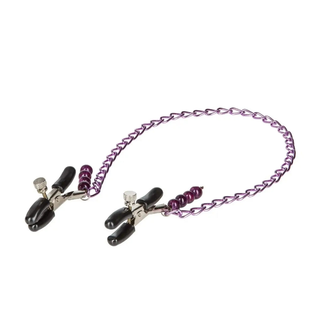 Nipple Play® Purple Chain Nipple Clamps - Rolik®