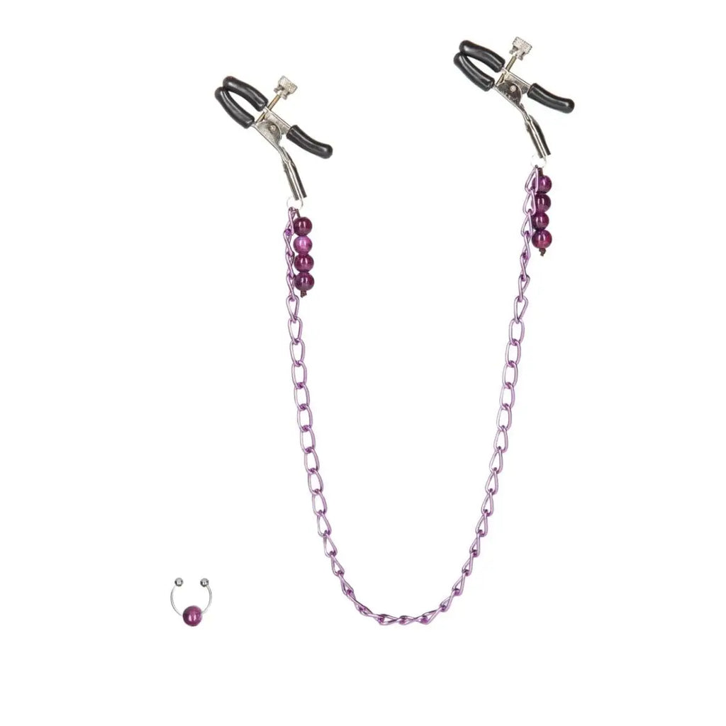 Nipple Play® Purple Chain Nipple Clamps - Rolik®