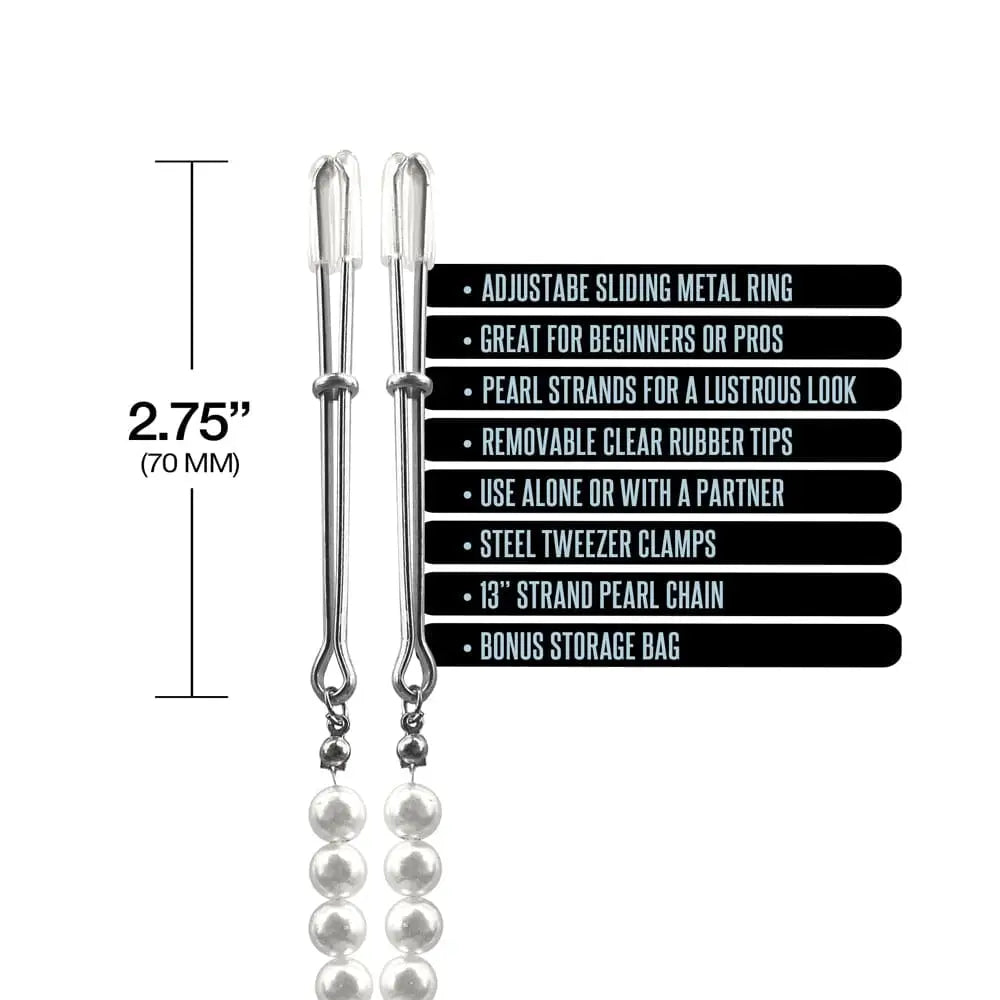 Nixie Adjustable Tweezer Clips With Pearls - Rolik®