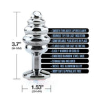 Nixie™ Honey Dipper Ribbed Metal Butt Plug - Rolik®