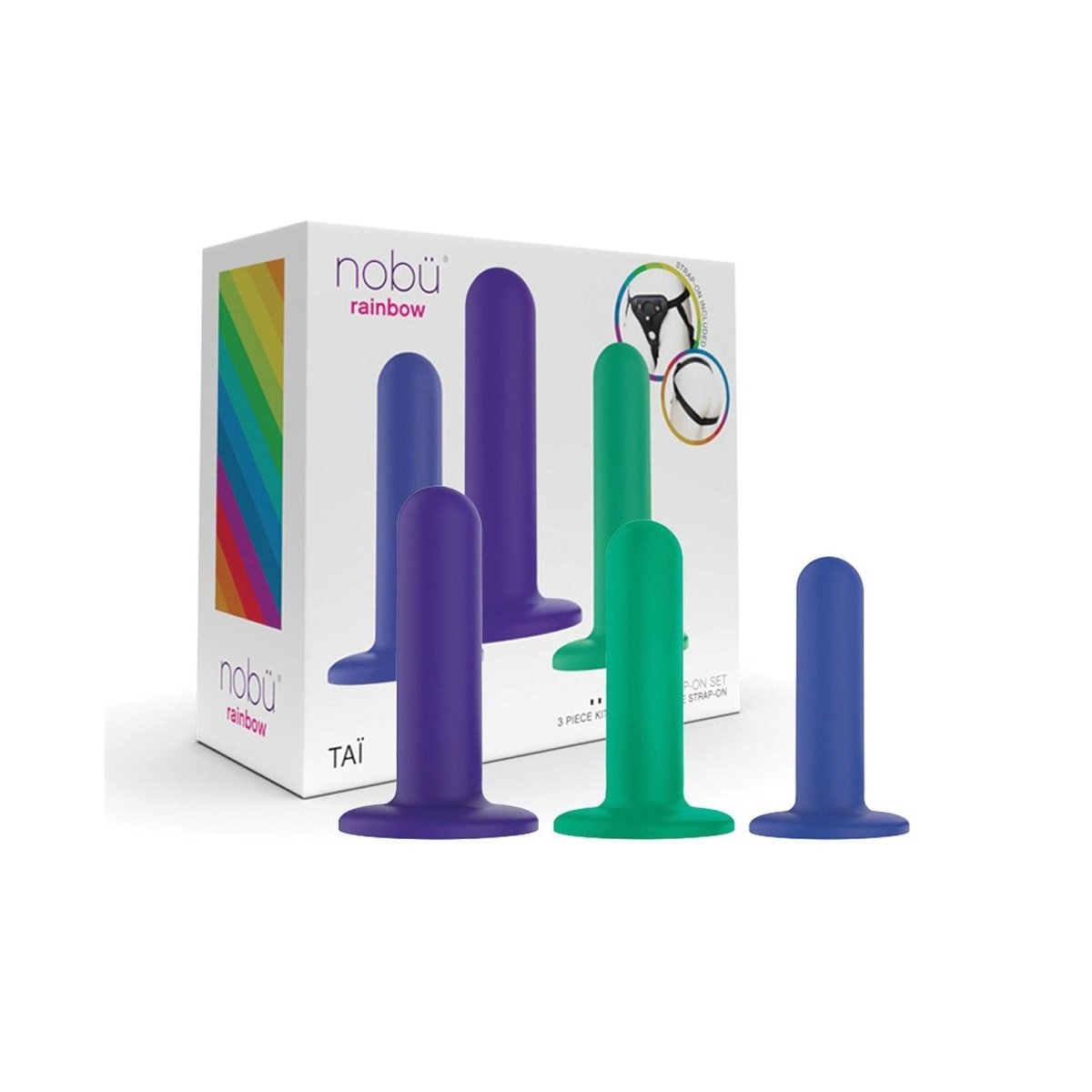 nobü® Tai Silicone Dildo Set with Adjustable Strap On Harness - Rolik®