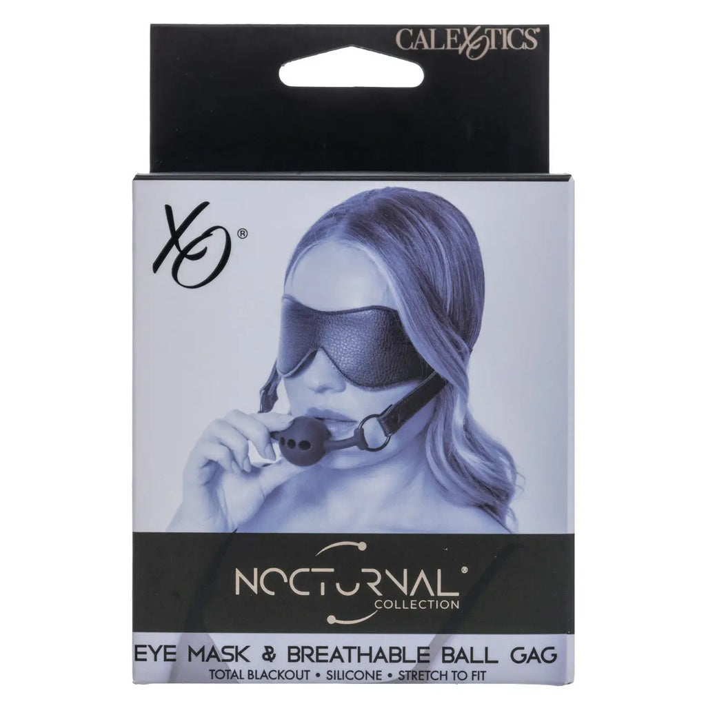 Black Nocturnal Collection Eye Mask & Breathable Ball Gag