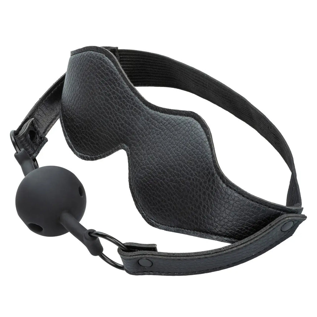 Black Nocturnal Collection Eye Mask & Breathable Ball Gag