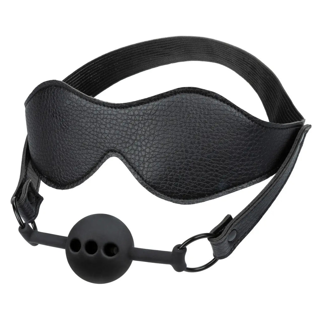 Black Nocturnal Collection Eye Mask & Breathable Ball Gag