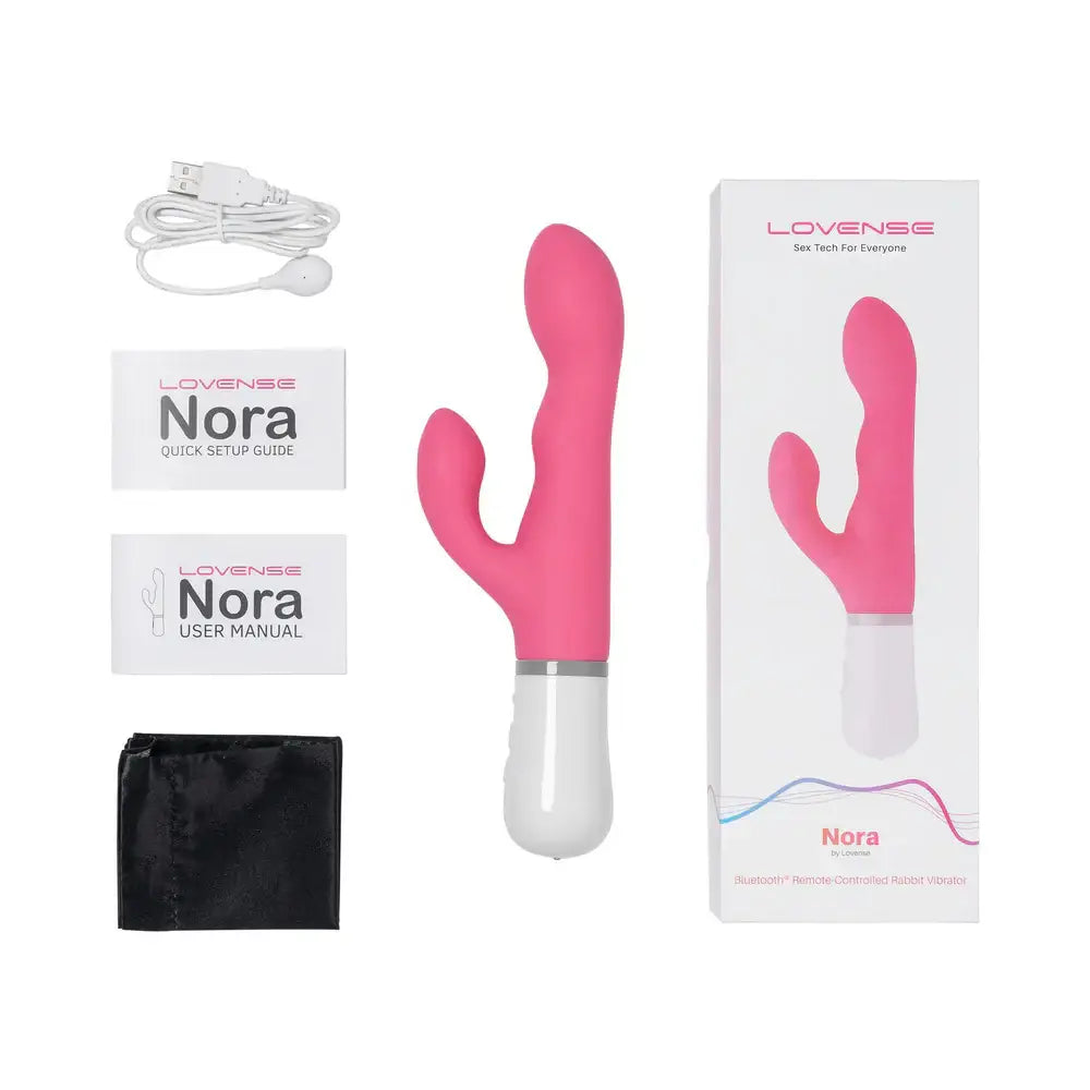 Hot Pink Nora Bluetooth Remote Long-Distance Rabbit Vibrator