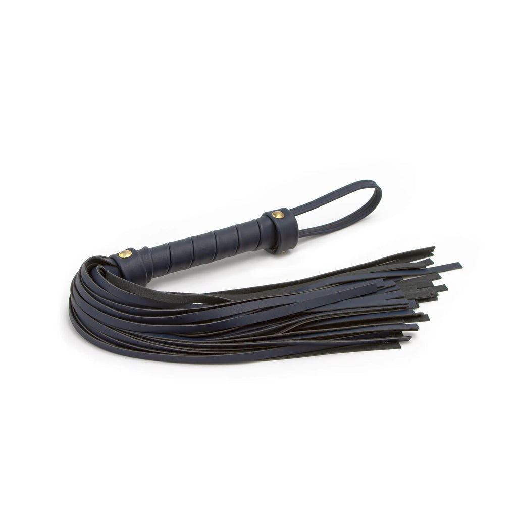 NS Novelties Bondage Couture Vinyl Flogger - Premium BDSM Impact Play Blue