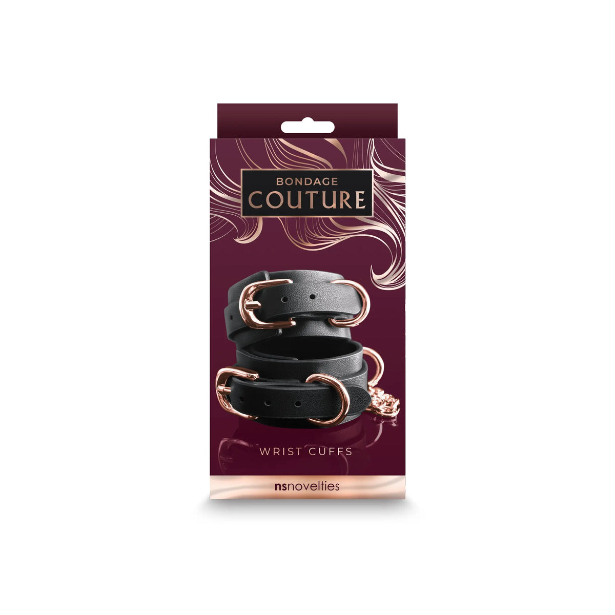 NS Novelties Bondage Couture Vinyl Wrist Cuffs - Premium Adjustable Restraints