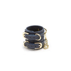 NS Novelties Bondage Couture Vinyl Wrist Cuffs - Premium Adjustable Restraints Blue