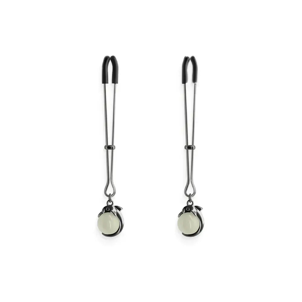 Bound Glow in the Dark Nipple Clamps G1 - Gunmetal Silver