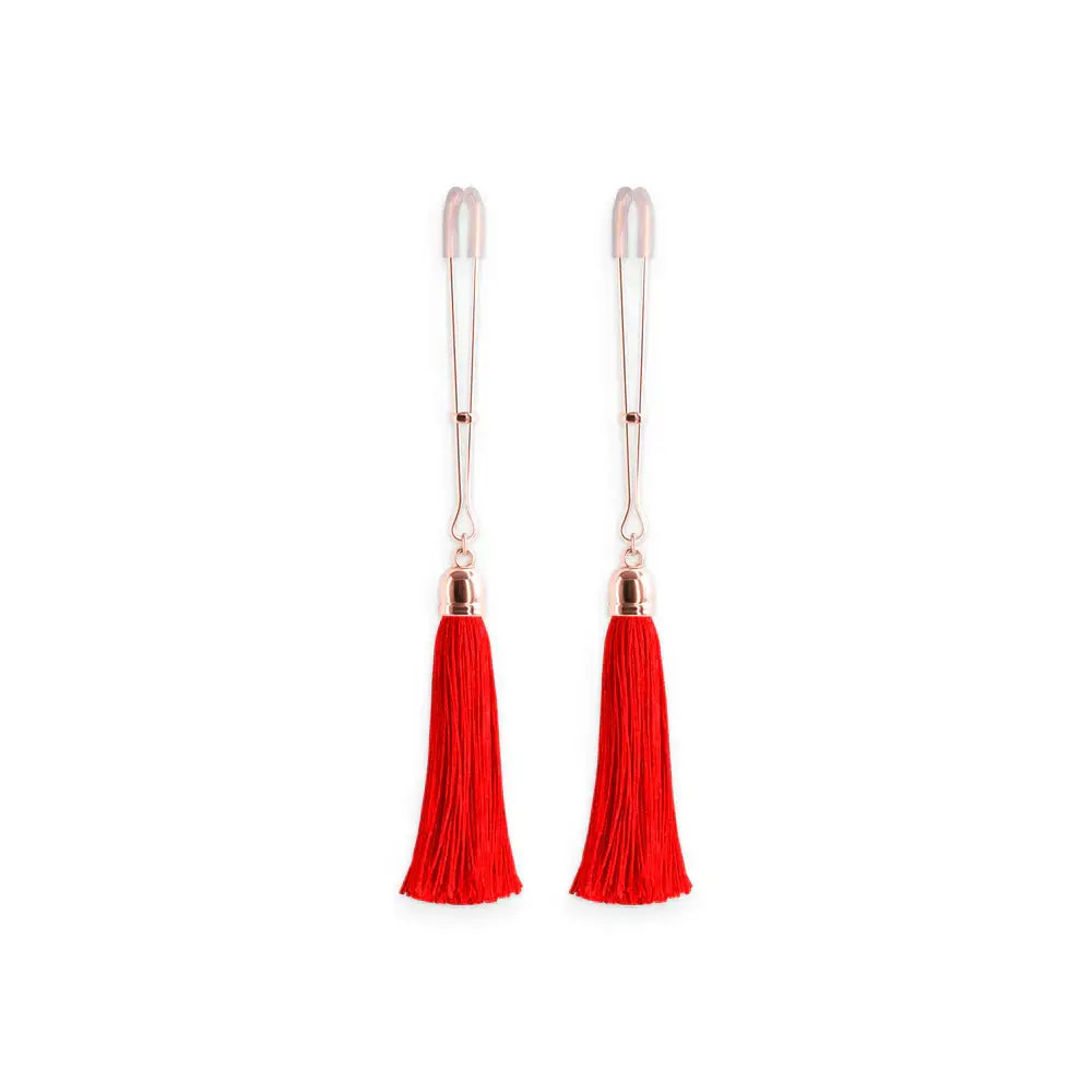Bound Tassel Nipple Clamps T1 - Red