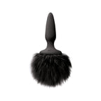 NS Novelties Bunny Tails Mini Butt Plug - Silicone Fantasy Tail Black