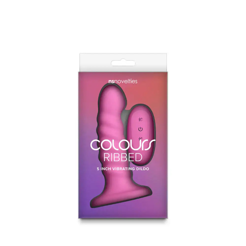 NS Novelties Colours Ribbed Remote Control Vibrating Dildo with Suction Cup