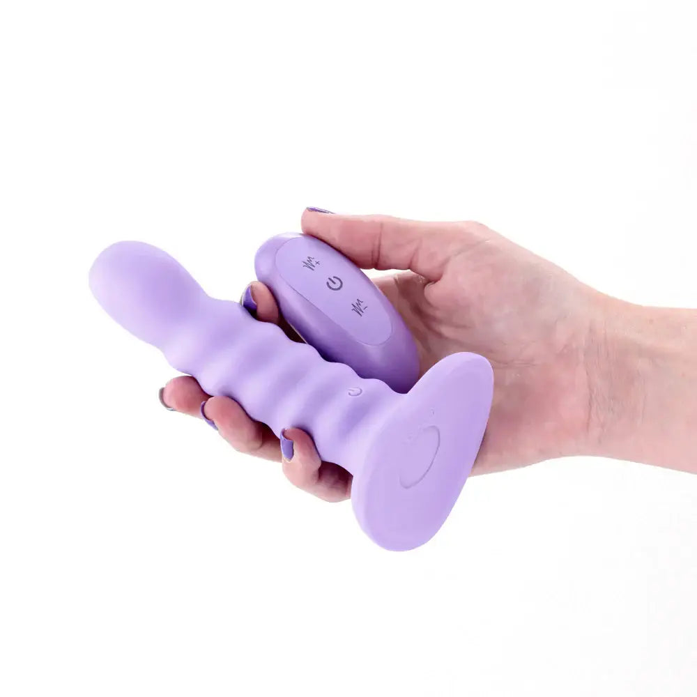 NS Novelties Colours Ribbed Remote Control Vibrating Dildo with Suction Cup