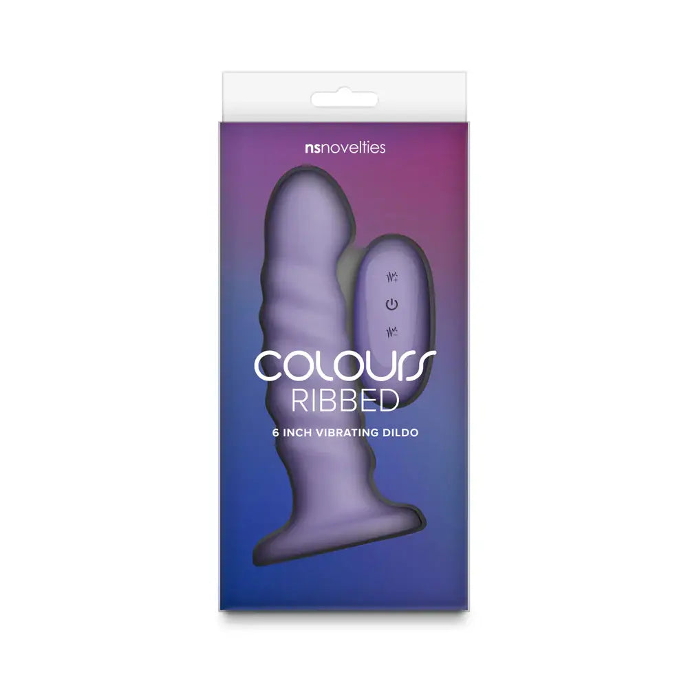 NS Novelties Colours Ribbed Remote Control Vibrating Dildo with Suction Cup