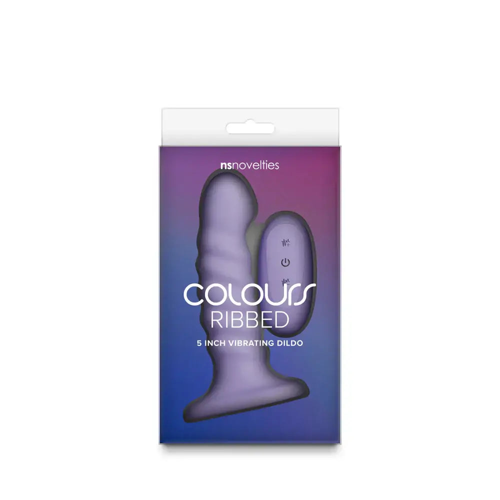 NS Novelties Colours Ribbed Remote Control Vibrating Dildo with Suction Cup