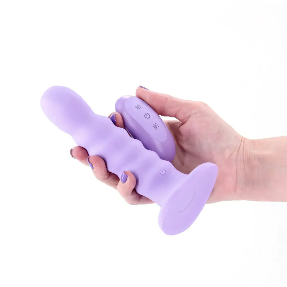 NS Novelties Colours Ribbed Remote Control Vibrating Dildo with Suction Cup