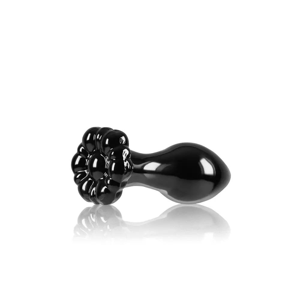 Crystal Flower Glass Anal Plug - Butt