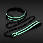 Glo Bondage Collar and Leash - Glow in the Dark - Restraints