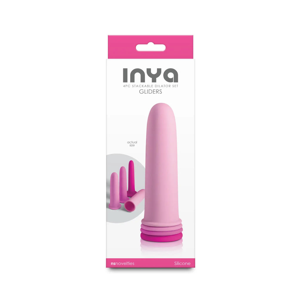 NS Novelties INYA Gliders 4-Piece Stackable Silicone Dilator Set - Body-Safe Pink