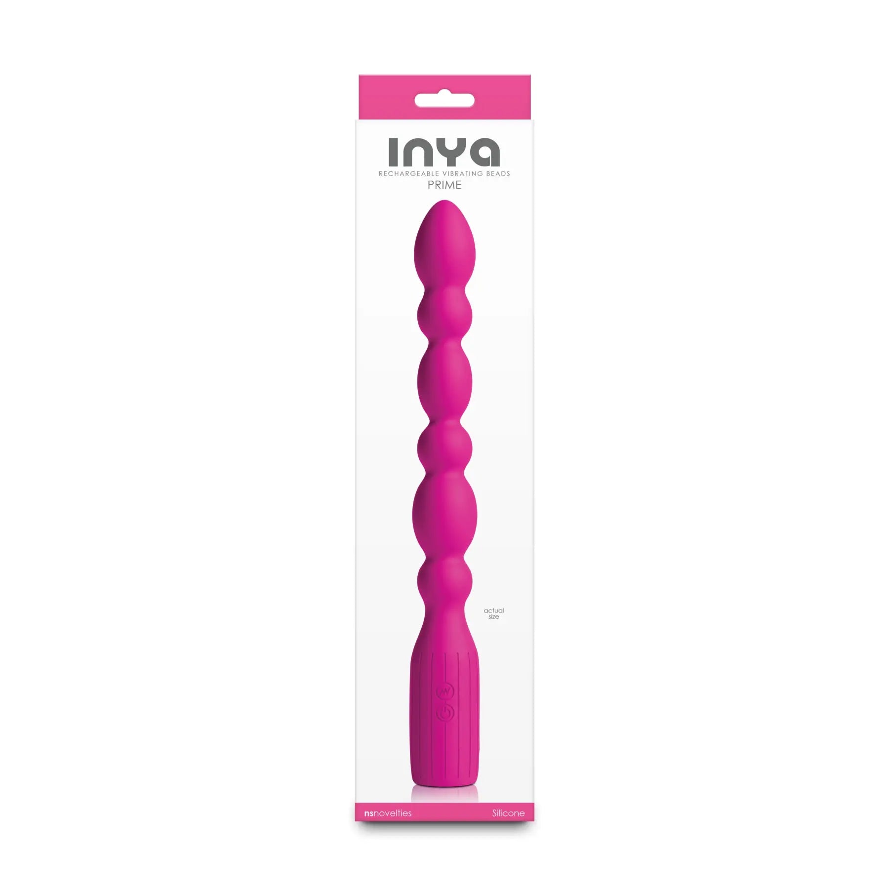 NS Novelties INYA Prime Vibrating Beads - 8.5’’ Rechargeable Anal with 3 Speeds & 6 Functions Hot Pink