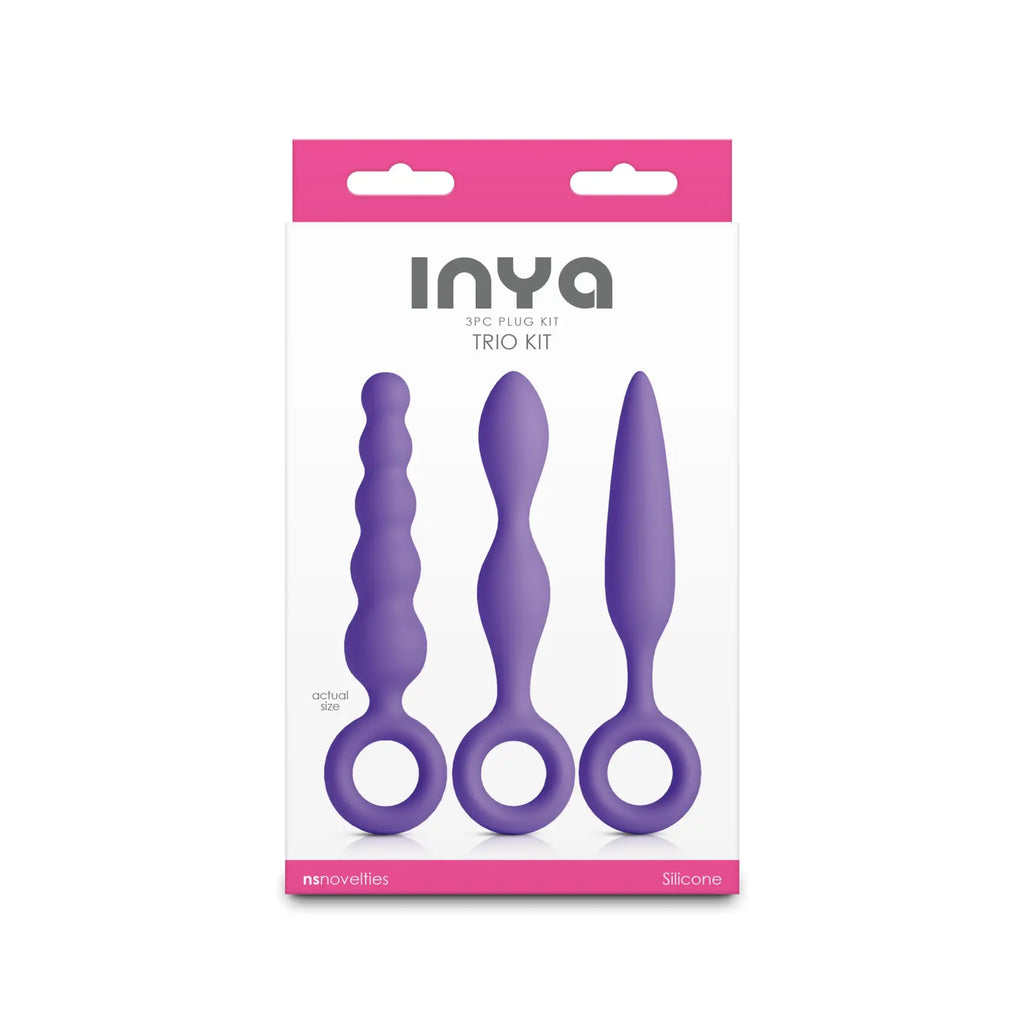 NS Novelties INYA Trio Kit - 3-Piece Silicone Anal Plug Set for Beginners Purple