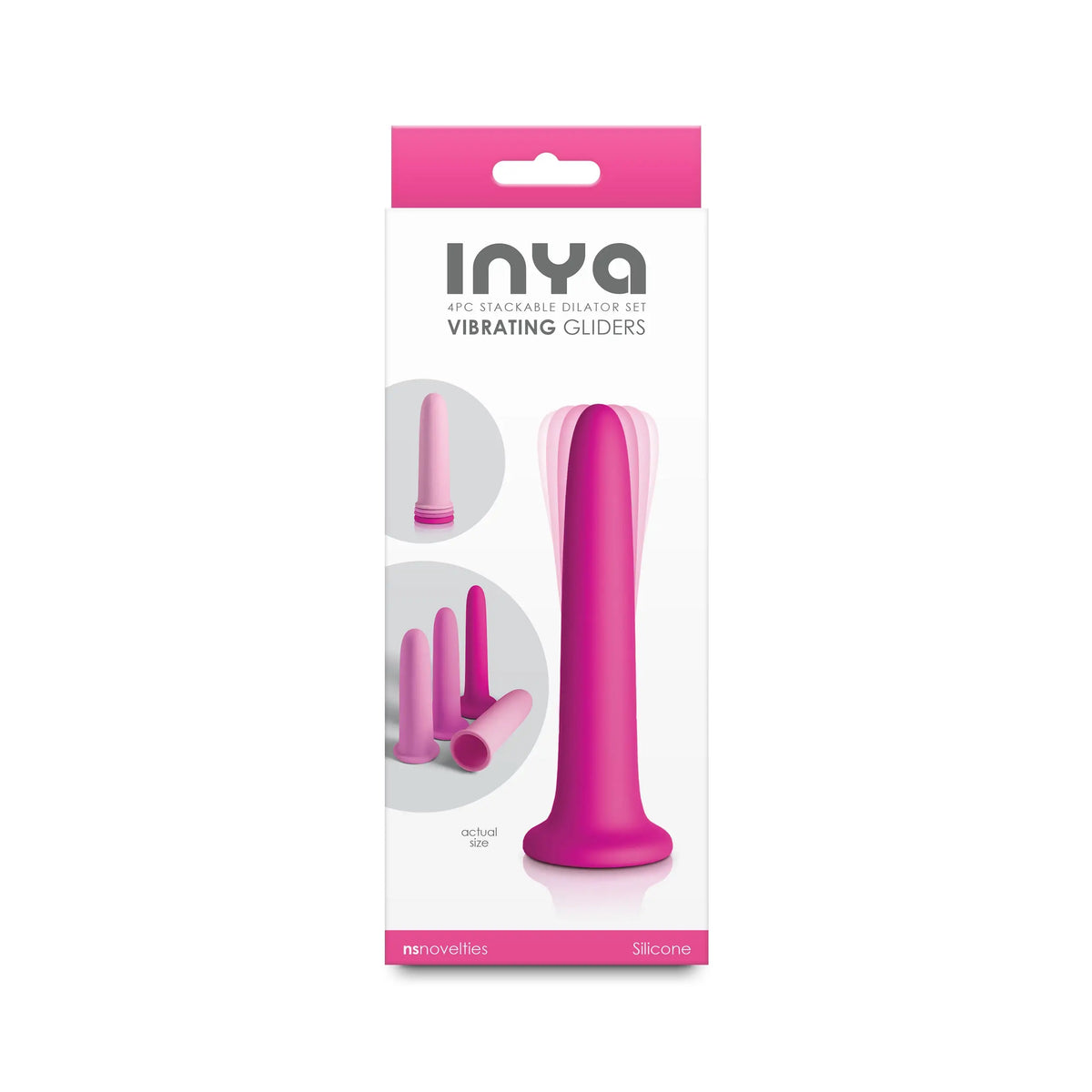 NS Novelties INYA Vibrating Gliders 4-Piece Stackable Silicone Dilator Set Multicolor
