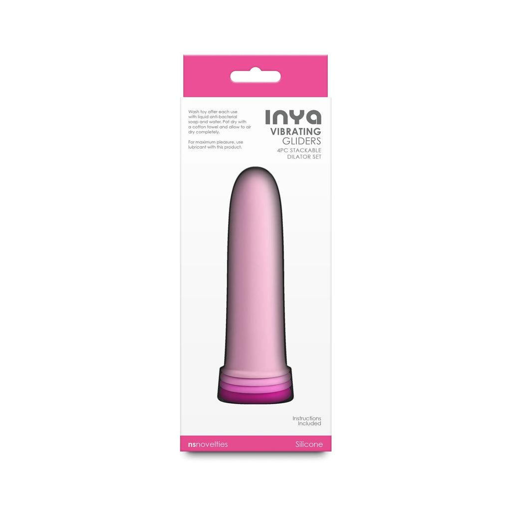 NS Novelties INYA Vibrating Gliders 4-Piece Stackable Silicone Dilator Set Multicolor