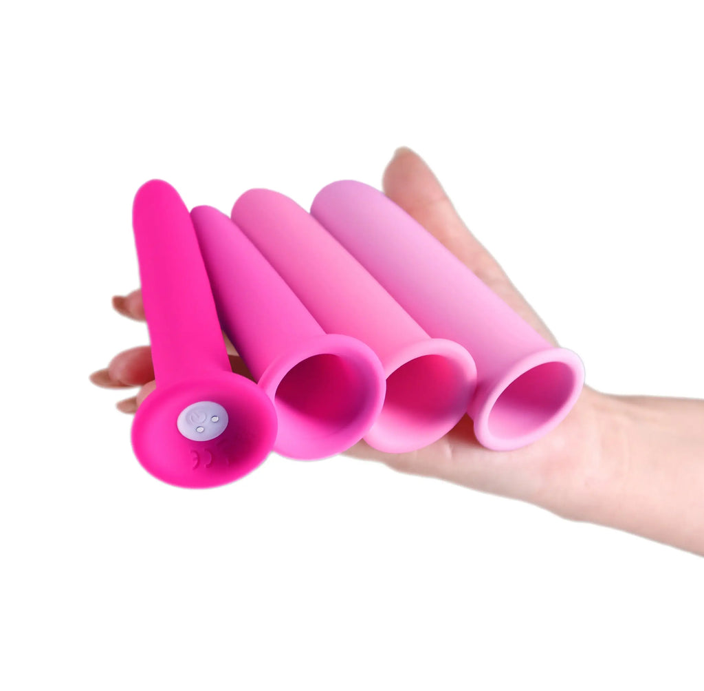 NS Novelties INYA Vibrating Gliders 4-Piece Stackable Silicone Dilator Set Multicolor