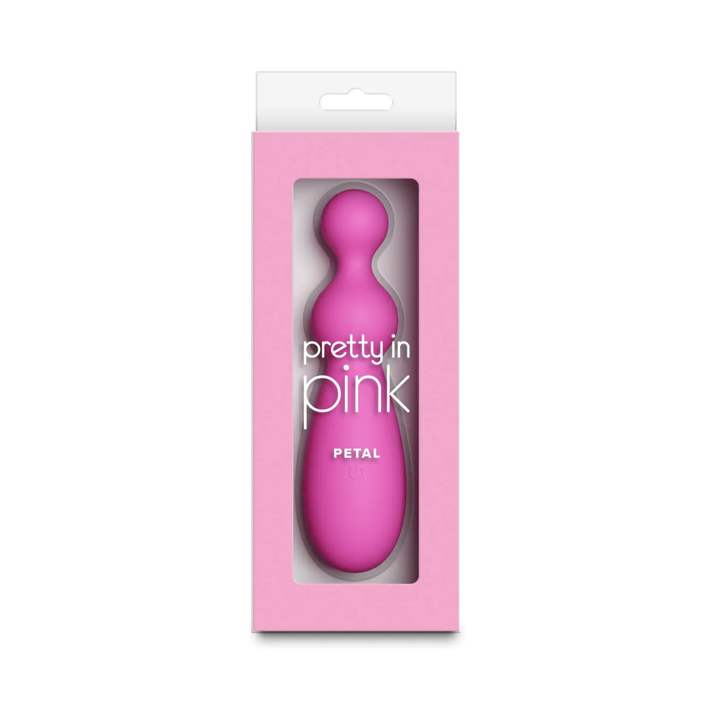 NS Novelties Petal Beaded Silicone Vibrator with Digital Display - Rechargeable & Waterproof Pink