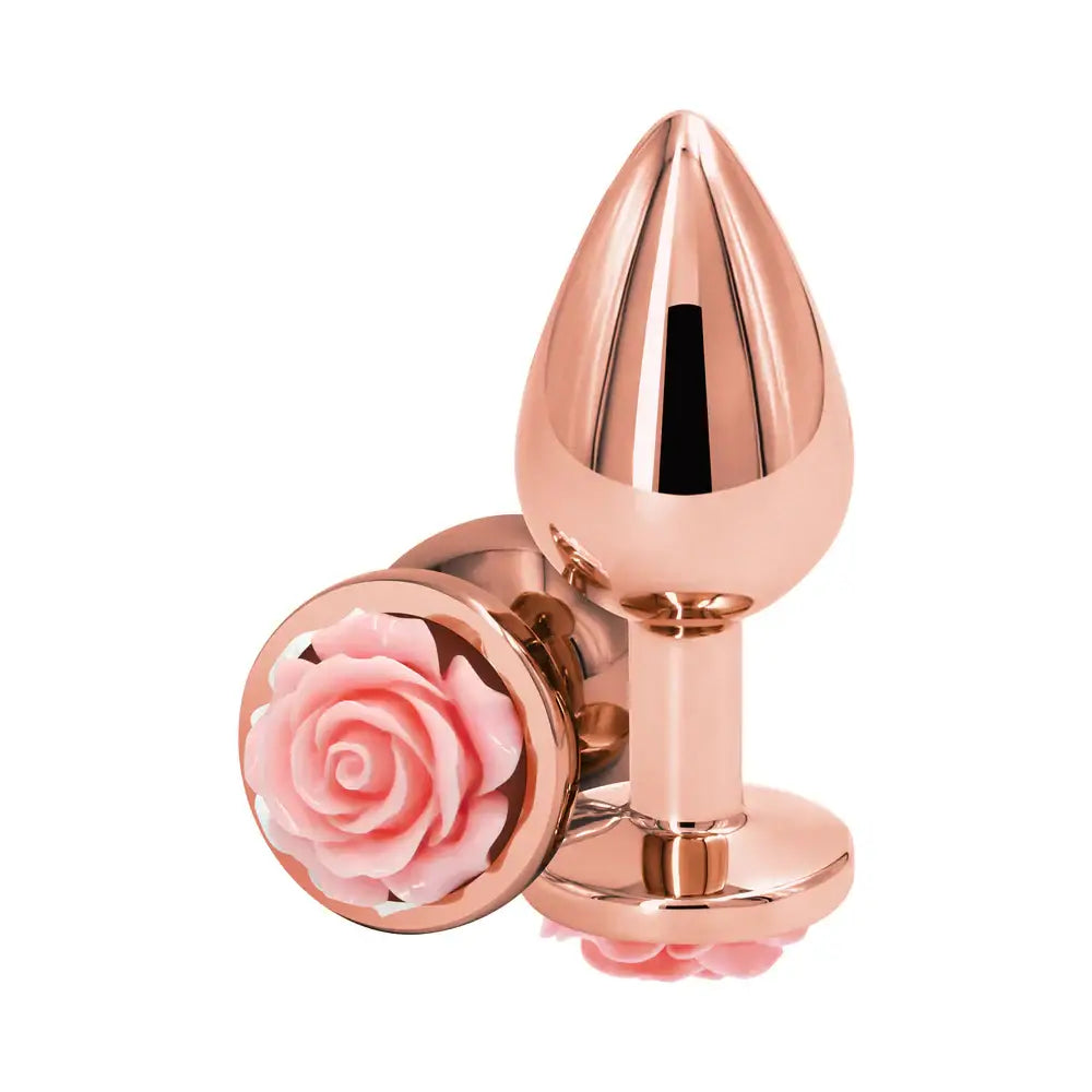 Rear Assets Aluminum Rose Anal Plug - Medium / Pink - Butt