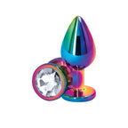 NS Novelties Rear Assets Multicolor Aluminum Butt Plug Medium / Clear