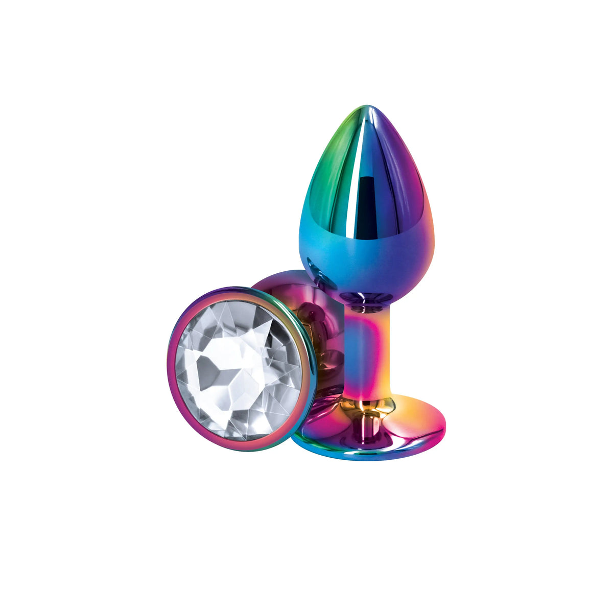 NS Novelties Rear Assets Multicolor Aluminum Butt Plug Small / Clear