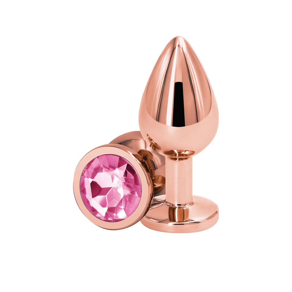 NS Novelties Rear Assets Rose Gold Aluminum Butt Plug Medium / Pink