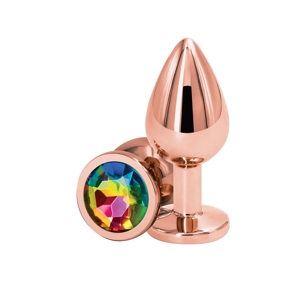 NS Novelties Rear Assets Rose Gold Aluminum Butt Plug Medium / Rainbow