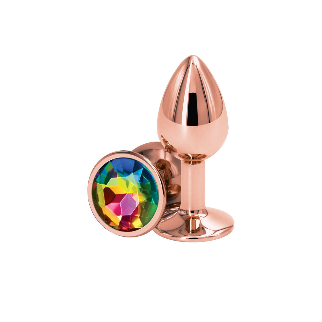 NS Novelties Rear Assets Rose Gold Aluminum Butt Plug Small / Rainbow