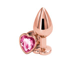 NS Novelties Rear Assets Rose Gold Heart Butt Plug Medium / Pink