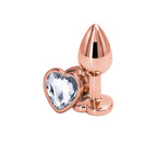 NS Novelties Rear Assets Rose Gold Heart Butt Plug Small / Clear