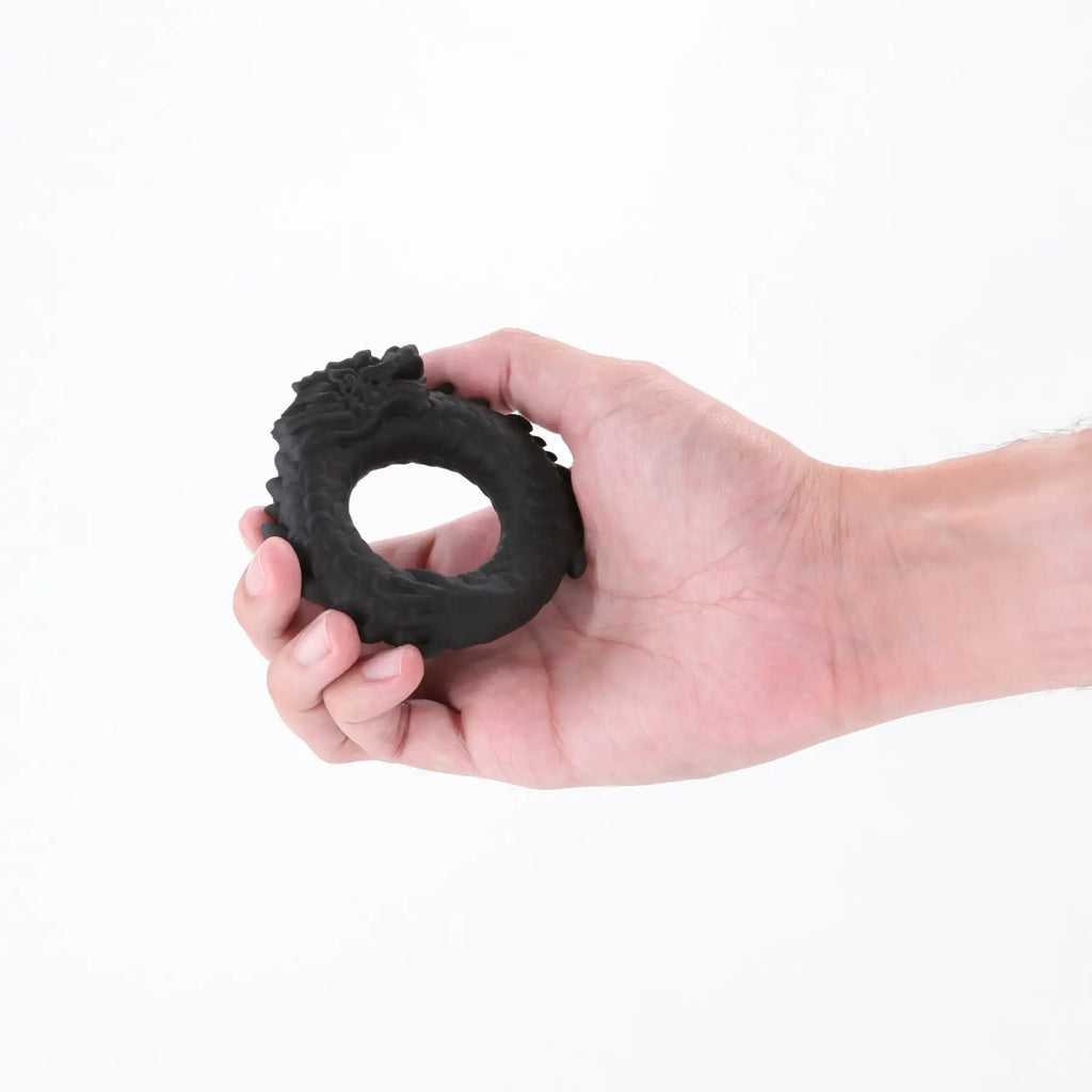 NS Novelties Renegade Dragon Silicone C-Ring - Stretchy & Waterproof Black
